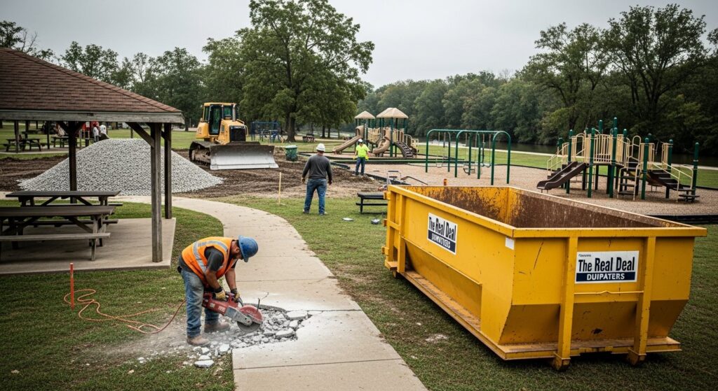 Riverside Park renovation Batesville contractor involvement