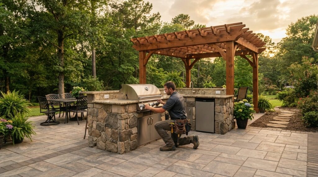 outdoor kitchen and pergola contractor Batesville AR