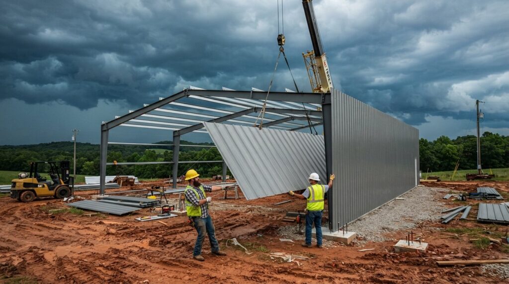 industrial metal building construction Batesville Arkansas weather