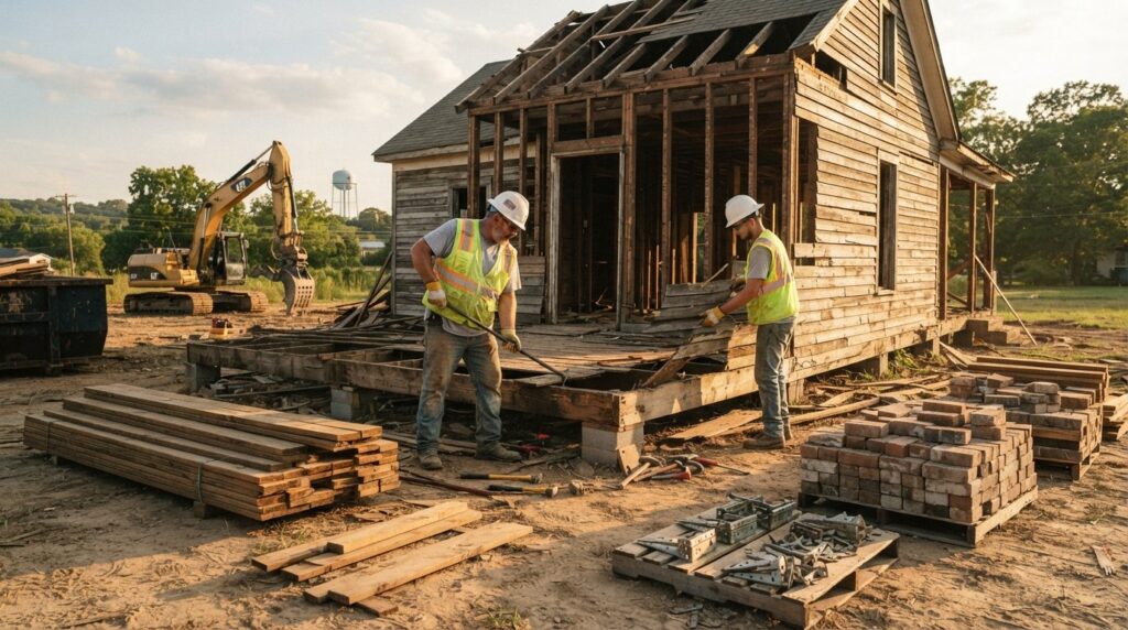 deconstruction vs demolition Batesville waste diversion