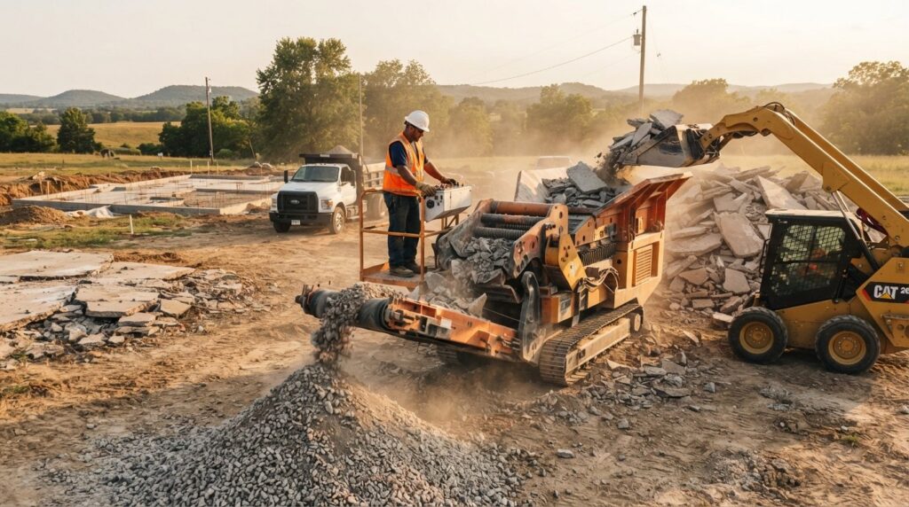 on site concrete crushing recycling Batesville construction