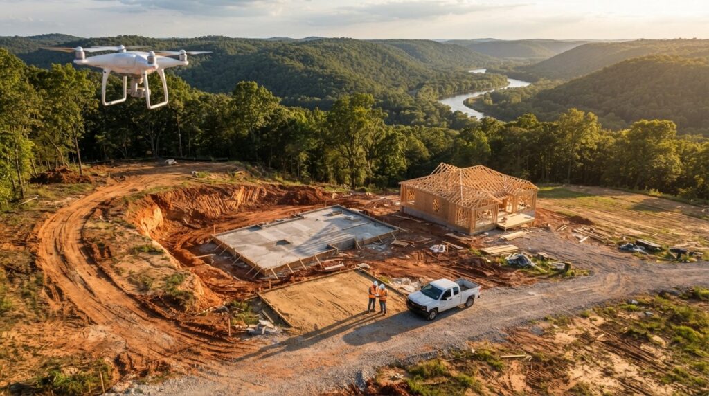 drone surveying progress monitoring Batesville construction sites