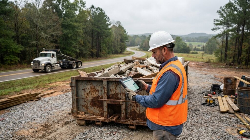 construction waste logistics software GPS tracking Batesville